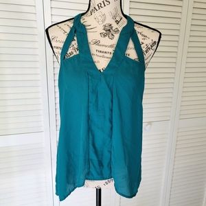 Charlotte Russe Teal Sleeveless Blouse